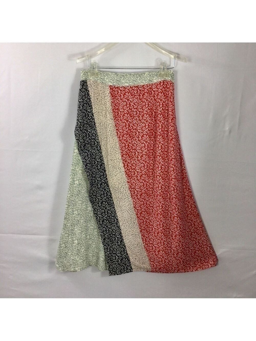 Skies Are Blue Mixed Print Asymmetric Midi Skirt - Picture 2 of 5